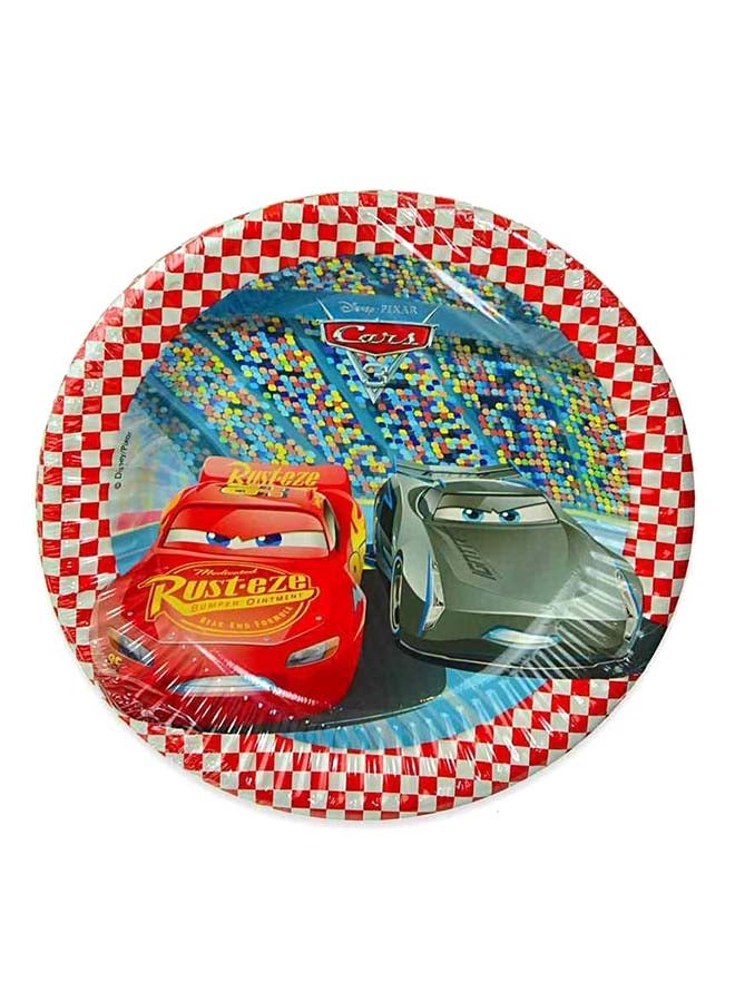 بروكوس "طقم أطباق ورقية بتصميم فيلم ديزني "Cars 3" مكون من 8 قطع طراز 17747" 7بوصة