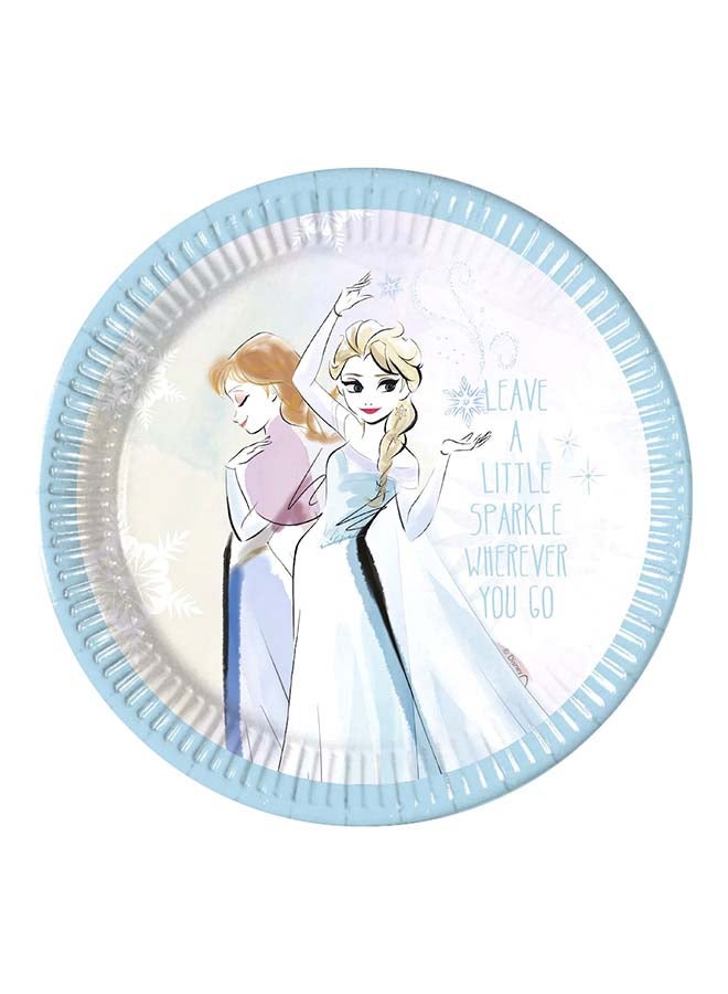 8-Piece Frozen Sparkle Paper Plate Set 9inch