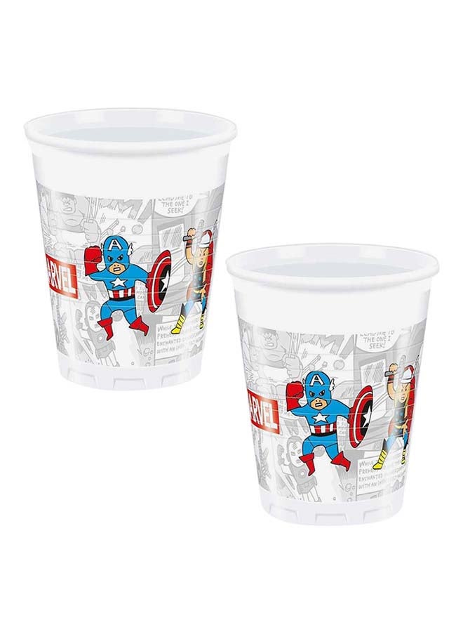 بروكوس طقم مكون من 8-أكواب مطبوعة برسومات شخصيات الفيلم الكرتوني Avenger