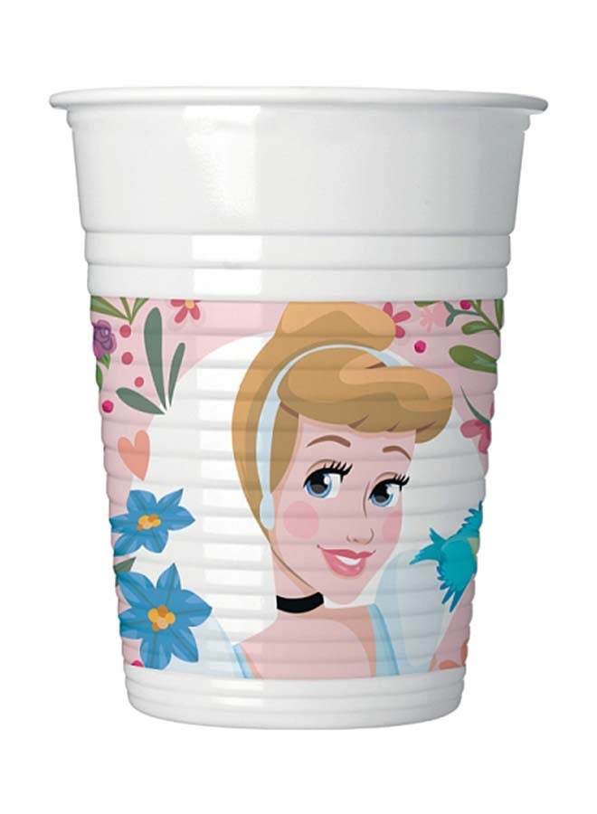 بروكوس طقم أكواب بطبعة عبارة "Princess Dare To Dream" من 8 قطع"