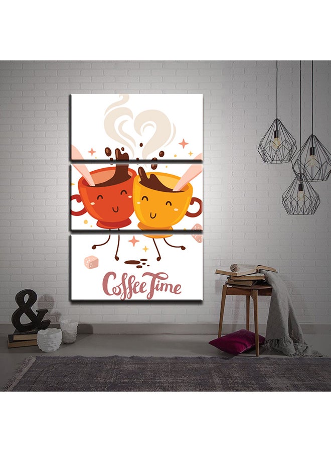 3-Piece Coffee Theme Canvas Painting With Frame Multicolour 50X90cm - v1546414794/N20080052A_2