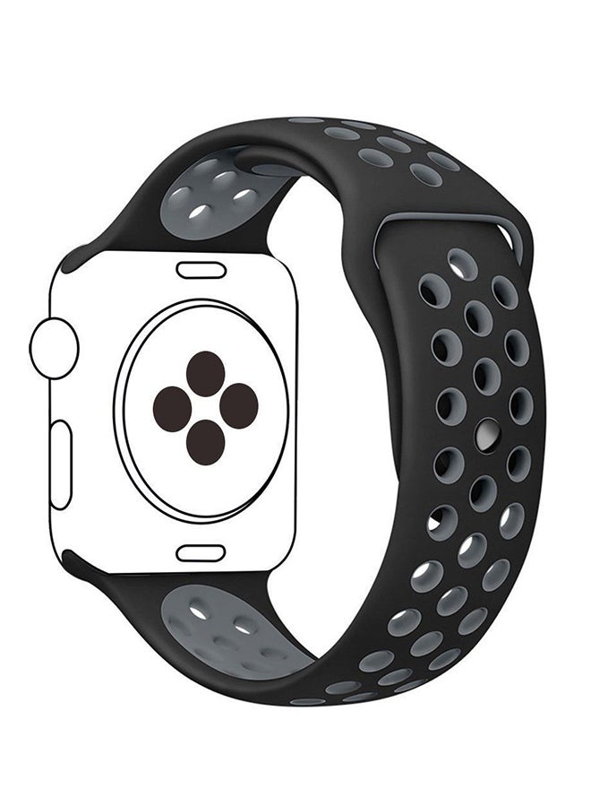 PASBUY - Replacement Watch Band For Apple Watch Series 4 40/44mm Black/Grey - Image 1