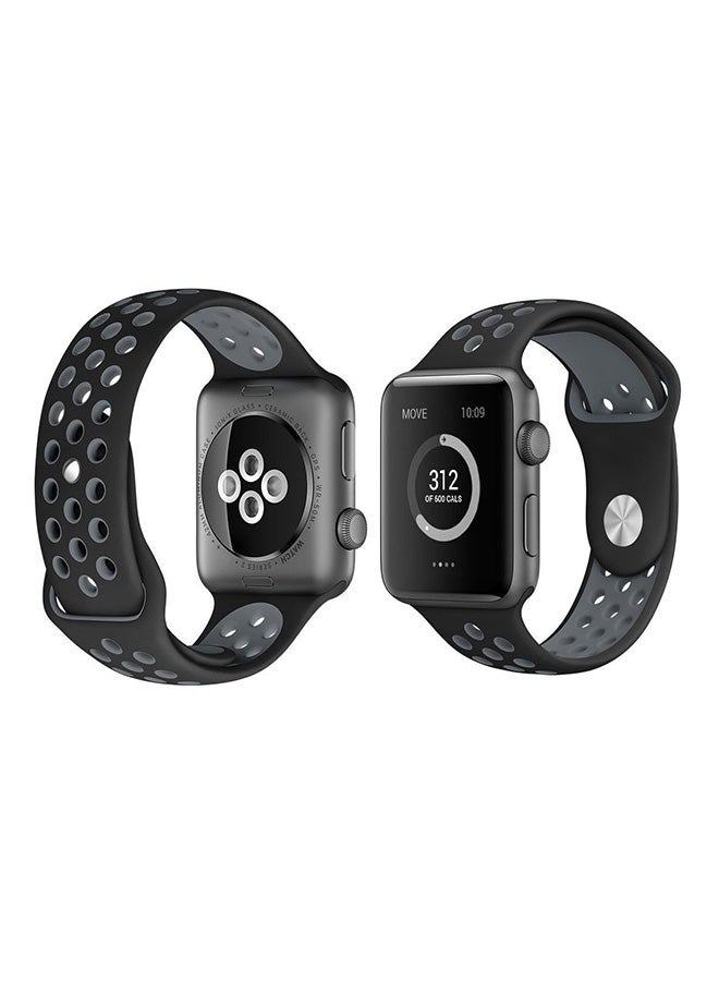 PASBUY - Replacement Watch Band For Apple Watch Series 4 40/44mm Black/Grey - Image 1