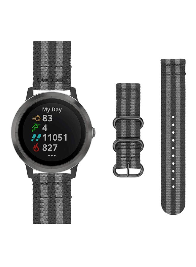 فينتي سوار بديل لساعة جارمين فيفو أكتيف 3/ فور رانر 645 ميوزيك/ فيفو موف HR رمادي/أسود - Image 1