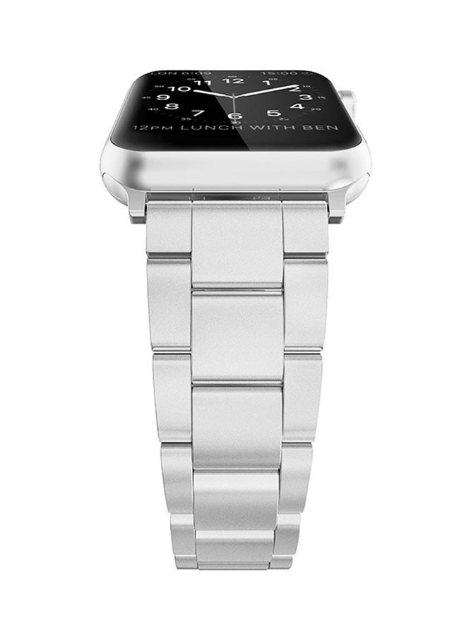 EHOME - Replacement Band For Apple Watch Series 3/2/1 Silver - Image 1