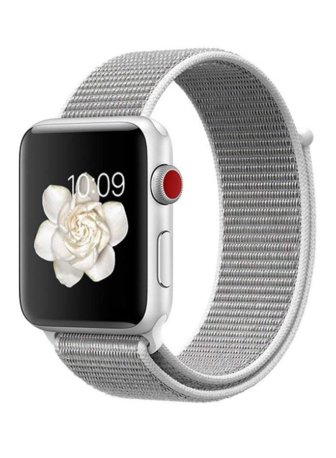 EHOME - Replacement Fabric Band For Apple Watch Series 3/4/5 Silver - Image 1