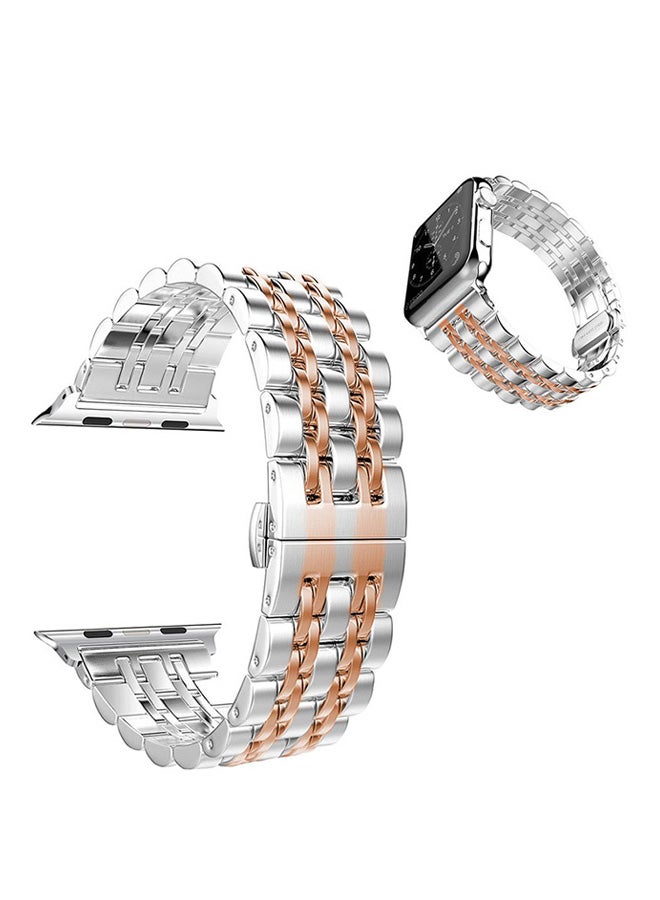 EHOME Replacement Band For Apple Watch Series 3/2/1 Rose Gold/Silver - Image 1