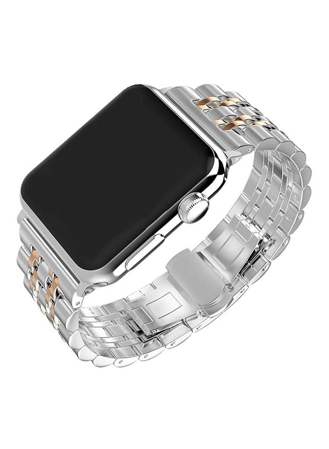 EHOME Replacement Band For Apple Watch Series 3/2/1 Rose Gold/Silver - Image 3