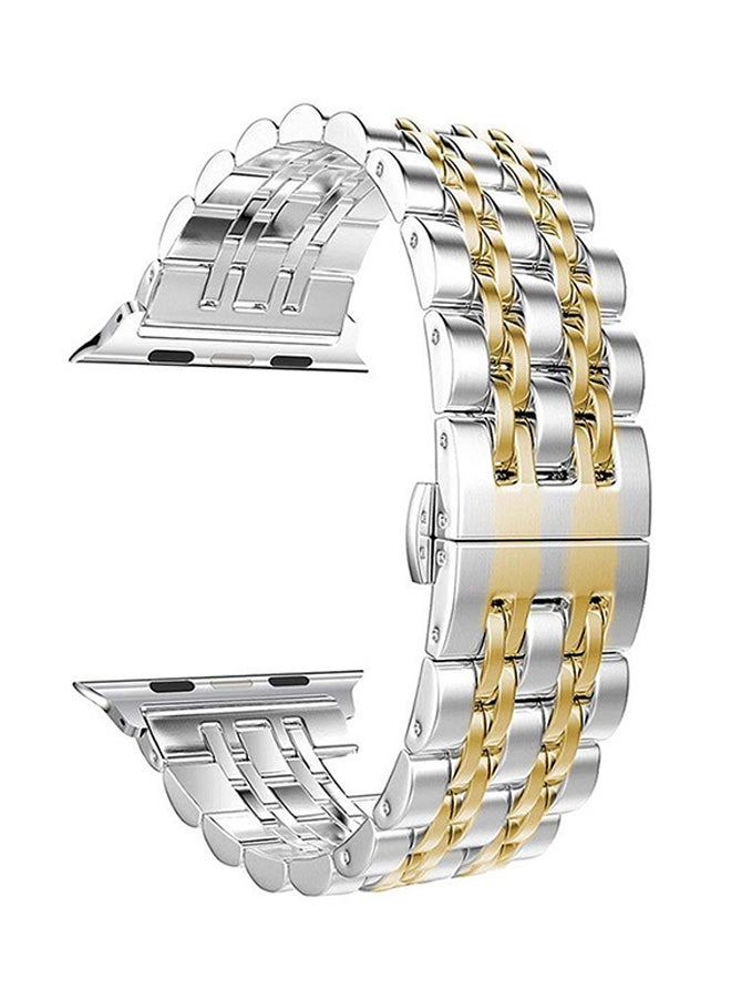 إيهوم سوار بديل لساعة أبل سيريس 3/2/1 ذهبي/فضي - Image 1