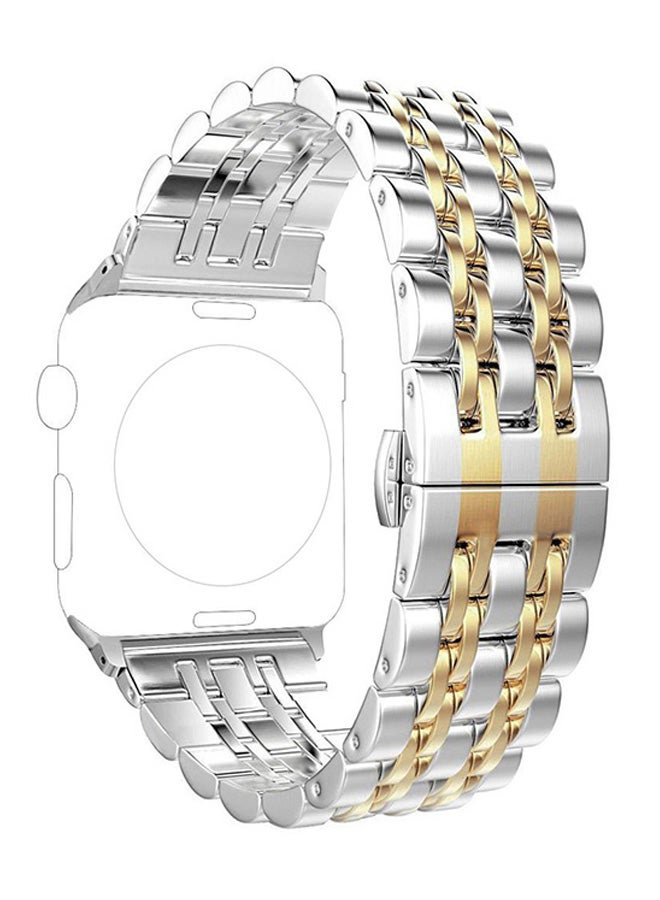 إيهوم سوار بديل لساعة أبل سيريس 3/2/1 ذهبي/فضي - Image 2