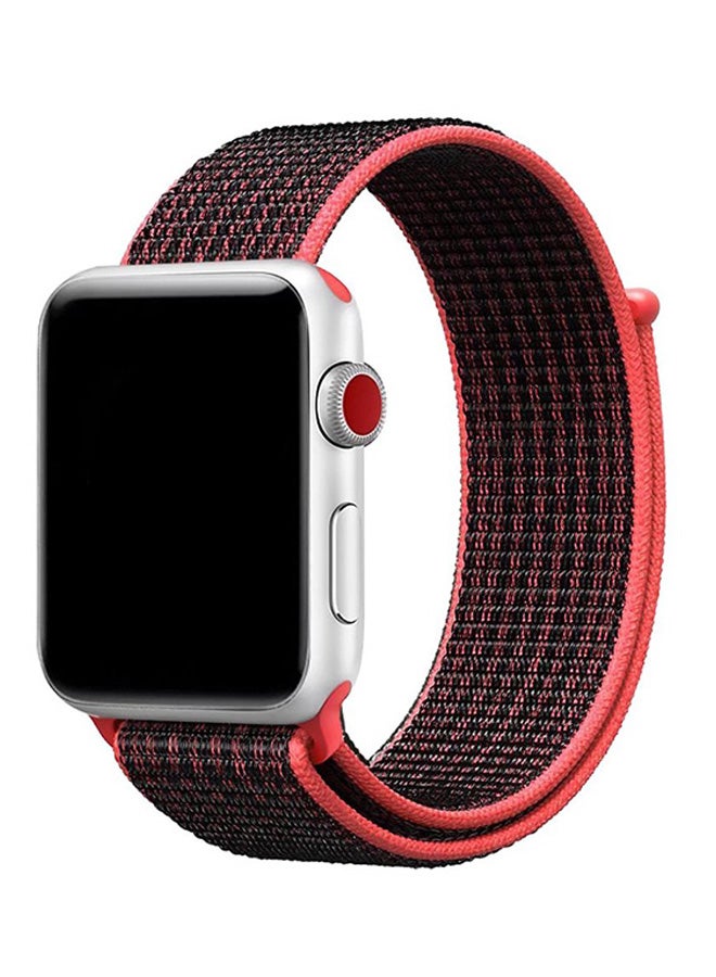 EHOME Replacement Band For Apple Watch Series 3/2/1 Black/Red - Image 1