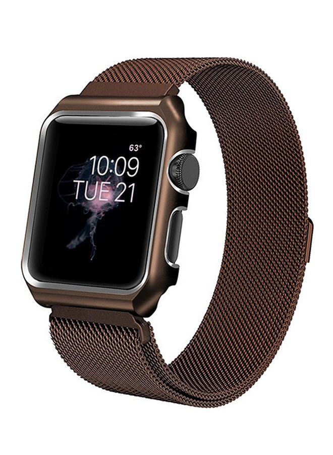 EHOME Replacement Band For Apple Watch Series 3/2/1 Brown - Image 1