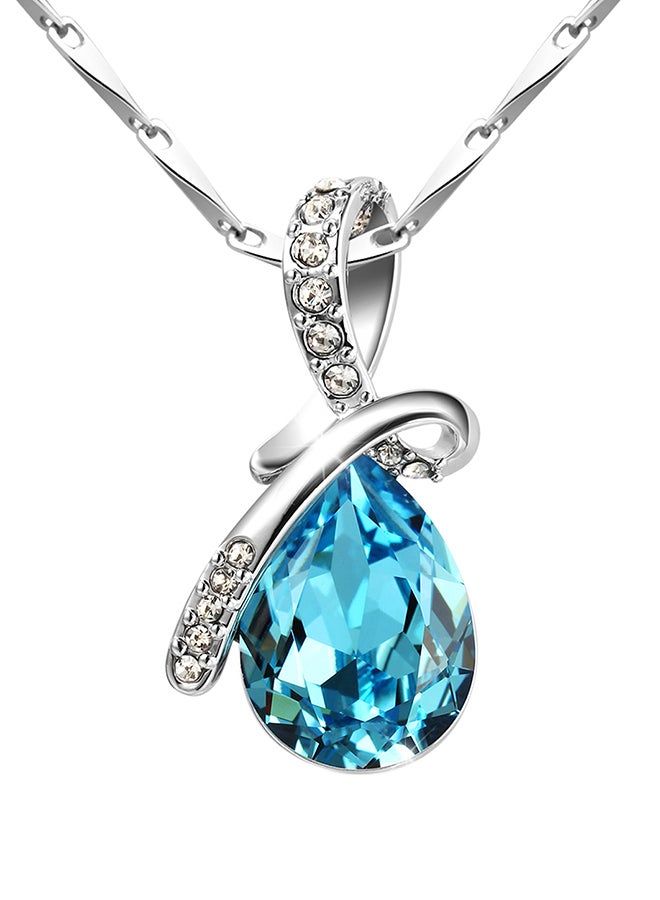 T400 Sterling Silver Water Drop Necklace With Swarovski Crystal - Image 1