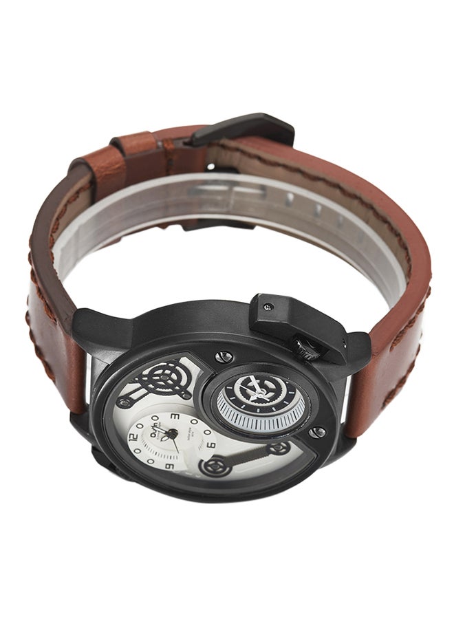 Oulm men PU Leather Analog Watch OL-HP3578  - Image 2