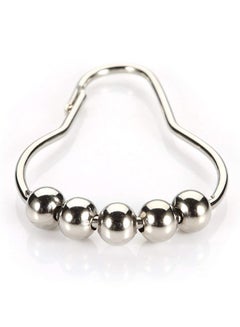 Somay 6-Piece Rings Stainless Steel Shower Curtain Hooks Silver 35x25x15centimeter  - Image 3