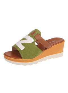 Sharpdo Mule Heel Casual Sandals Brown/Green  - Image 1