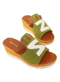 Sharpdo Mule Heel Casual Sandals Brown/Green  - Image 2