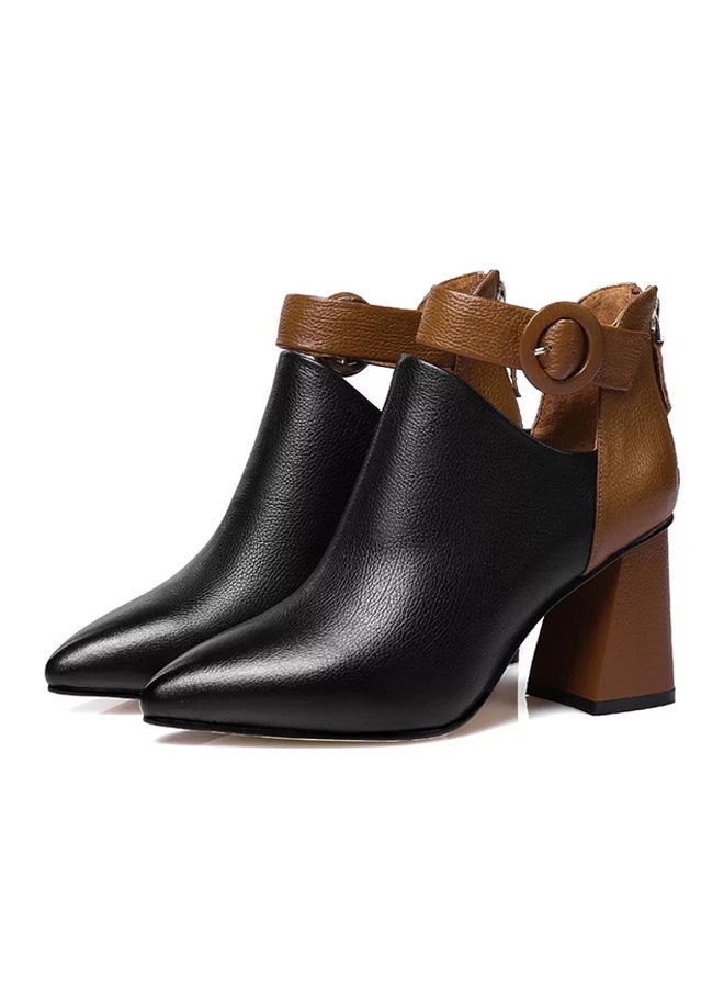 Sharpdo Patchwork Ankle Boots Black/Brown  - Image 4