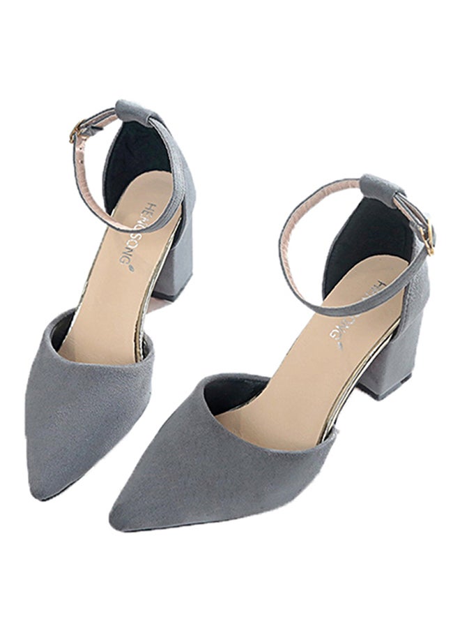 Sharpdo Ankle Tie High Heel Pumps Grey - Image 2