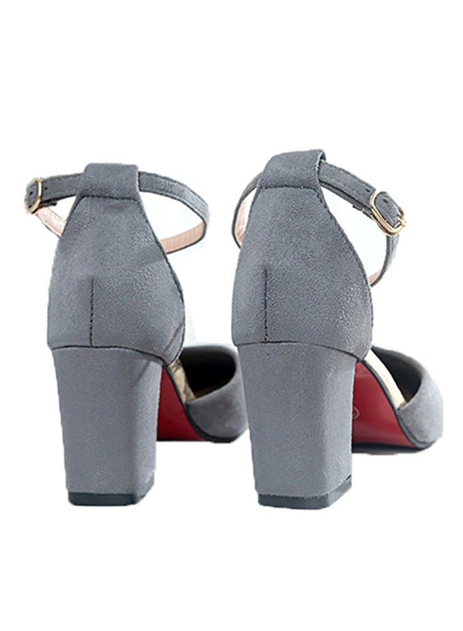 Sharpdo Ankle Tie High Heel Pumps Grey - Image 3