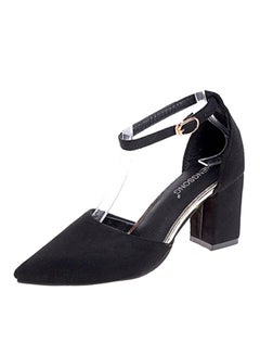 Ankle Tie High Heel Pumps Black