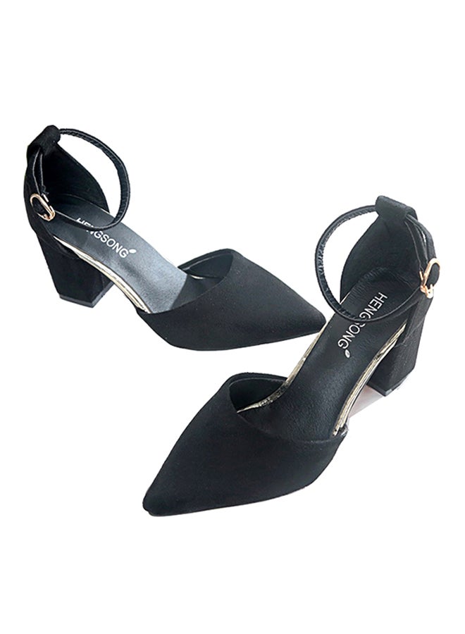 Sharpdo - Ankle Tie High Heel Pumps Black - Image 1