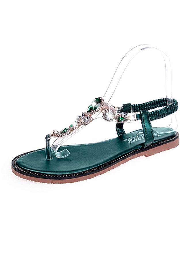 Sharpdo Flat Sandals Green - Image 1