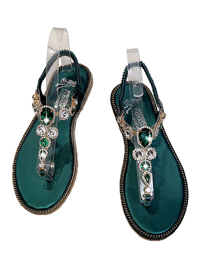 Sharpdo Flat Sandals Green - Image 2