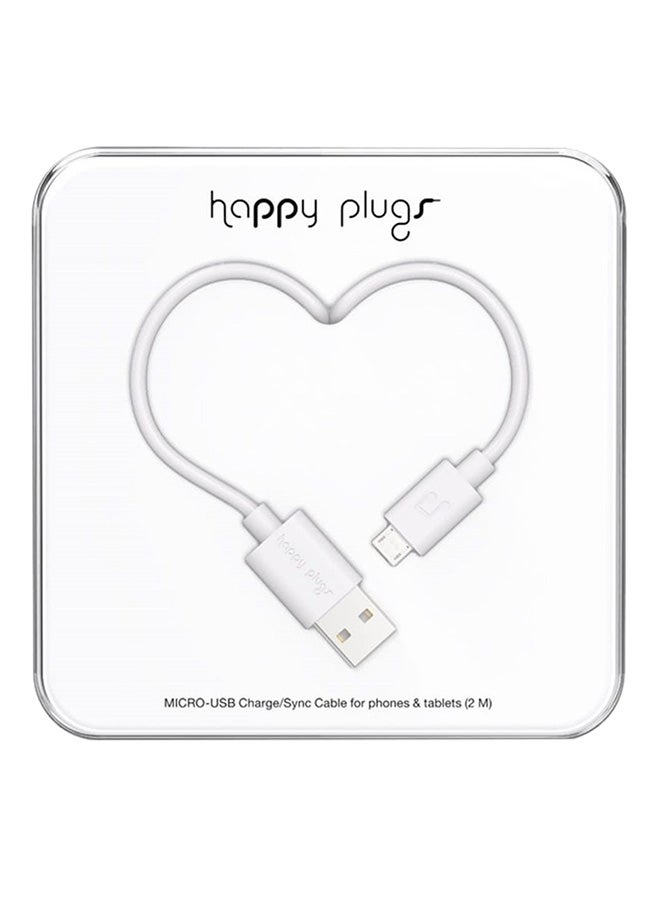 Micro USB Data Sync Charging Cable White
