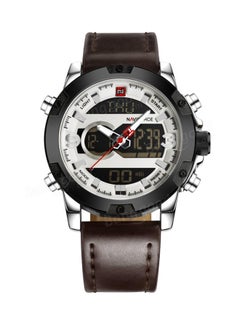 NAVIFORCE men Water Resistant Analog & Digital Watch 9097 S-W-D.BN - 47 mm - Brown 