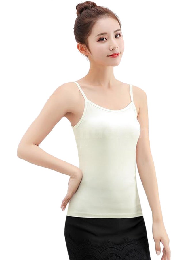 Solid Spaghetti Strap Solid Slim Fit Vest white 