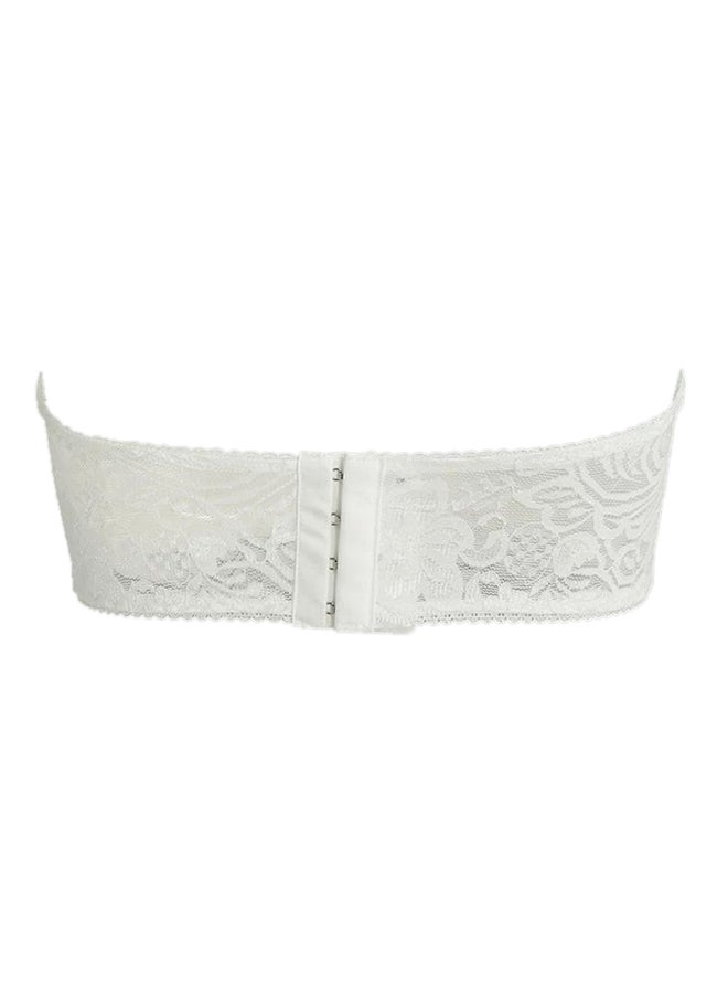 Generic - Lace Wireless Padded Strapless Bra Crop Top White - Image 1