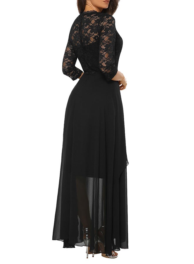 Chiffon Elegant Maxi Dress Black  - Image 2
