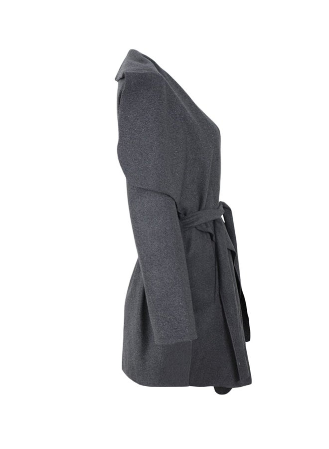 Long Sleeve Coat With Pockets Black - Image 3