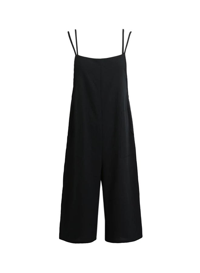 Loose Wide Legs Long Pants Black  - Image 1