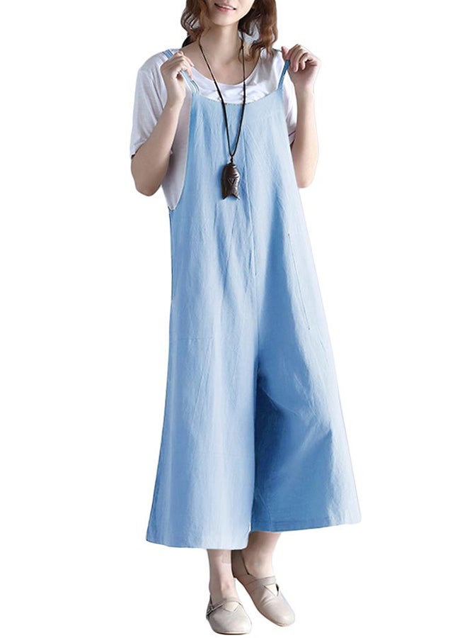 Loose Wide Legs Long Pants Blue - Image 3