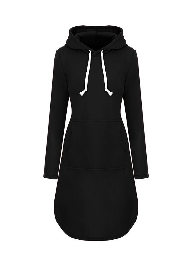 Long Sleeves Sweatshirt Dress Black - Image 1
