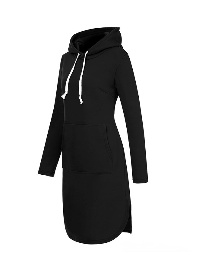 Long Sleeves Sweatshirt Dress Black - Image 3