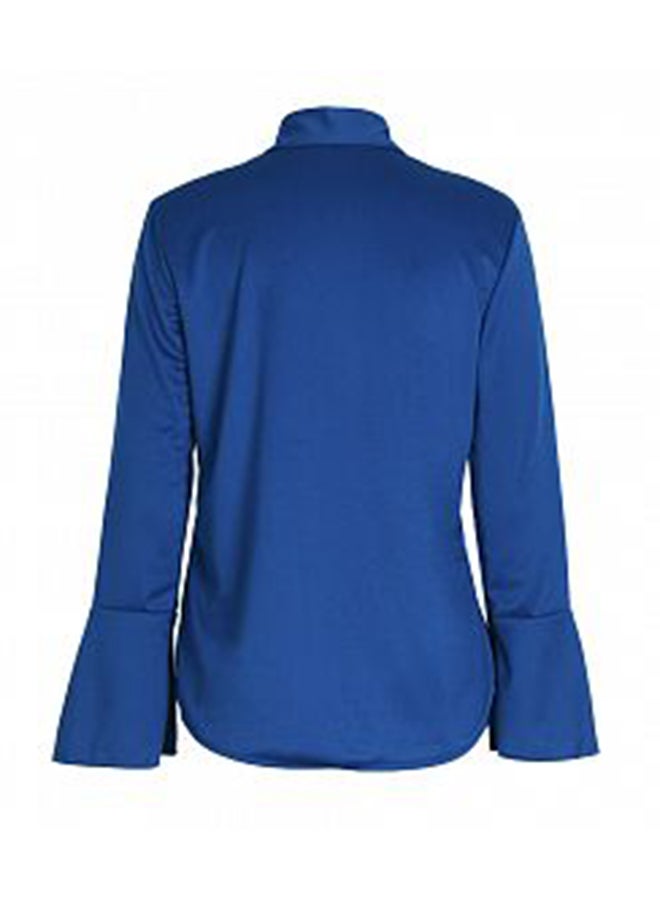 Bell Sleeves Loose Shirt Blue  - Image 2