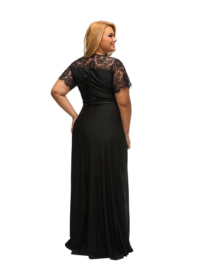 Short Sleeves Maxi Dress Black  - Image 2