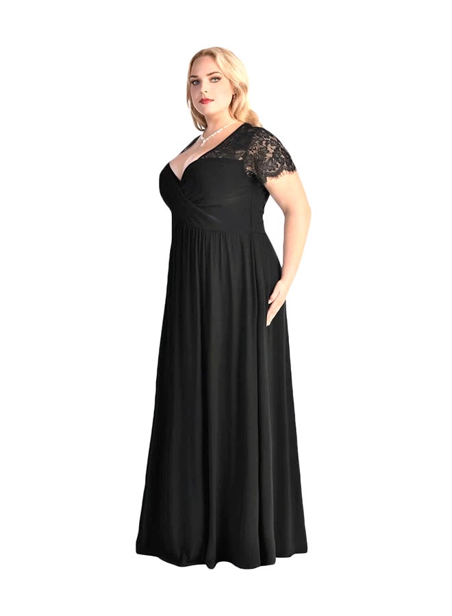 Short Sleeves Maxi Dress Black  - Image 3