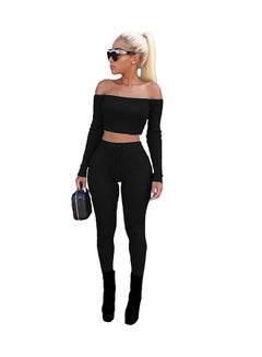 Generic High Wasit Long Sleeves Pyjama Set Black  - Image 4