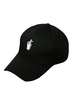 Generic Solid Color Embroidery Pattern Cap Black  - Image 1