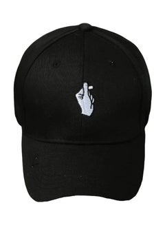 Generic Solid Color Embroidery Pattern Cap Black  - Image 2