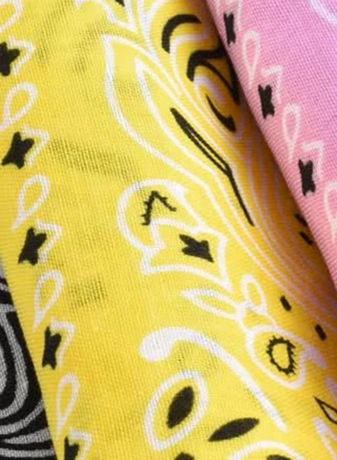 Generic - Printed Square Scarf Yellow - Image 1