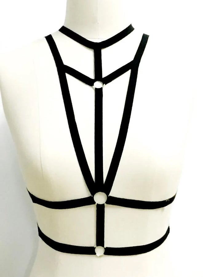 No Cup Strappy Elastic Bandage Bra Black  - Image 1