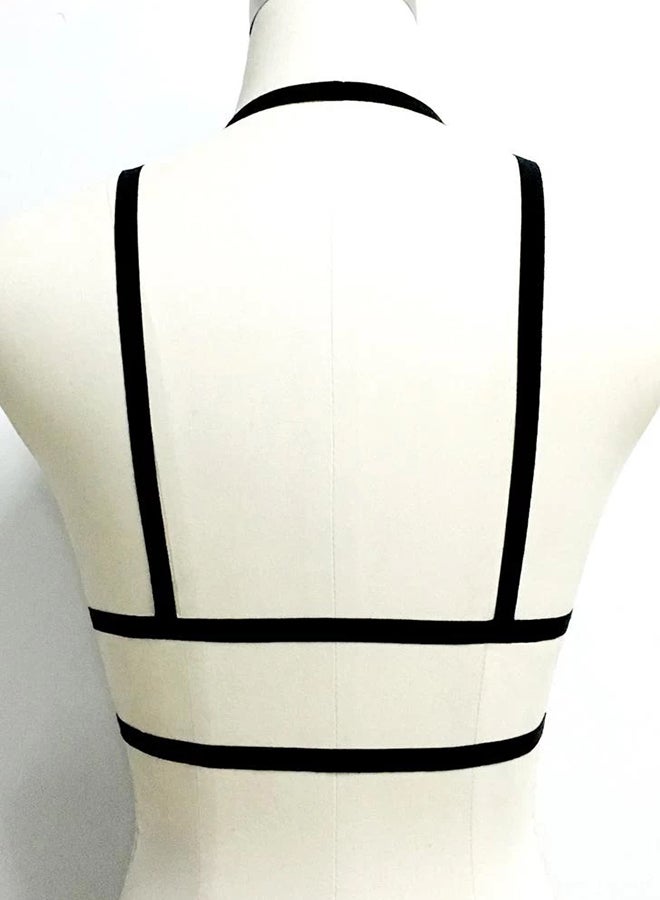 No Cup Strappy Elastic Bandage Bra Black  - Image 2