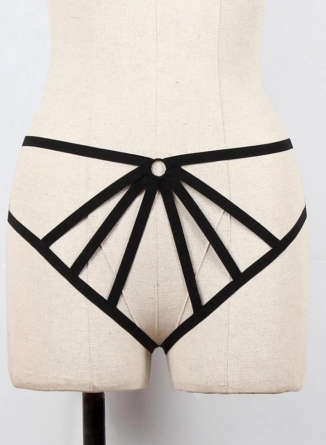 Generic - Hollow Out Strappy Lingerie G-string See-Through T String Briefs Black - Image 1