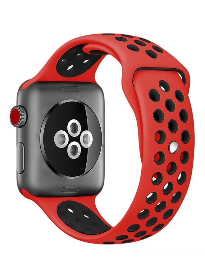 Silicone Replacement Band For Apple Watch Series 4 40-44mm Red/Black - v1546525686/N19959538A_2