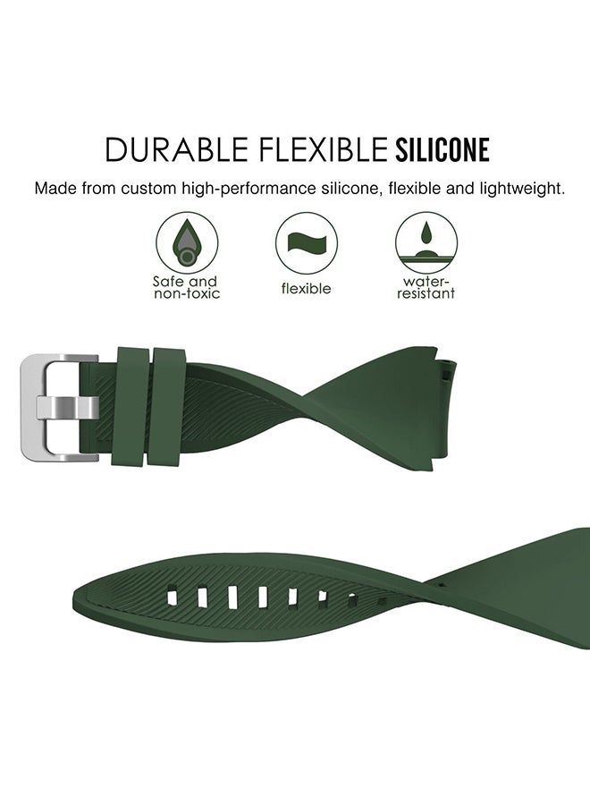 بروتيك سوار بديل لساعة سامسونج جير S3 فرونتير/جير S3 كلاسيك اللون الأخضر العسكري - Image 3